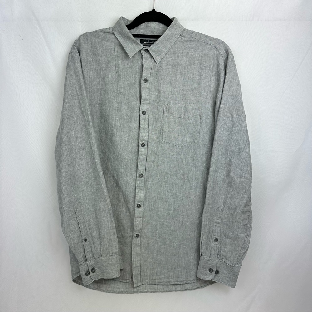 Marc Anthony Linen Cotton Blend Button Up Shirt Slim Fit Size Large
